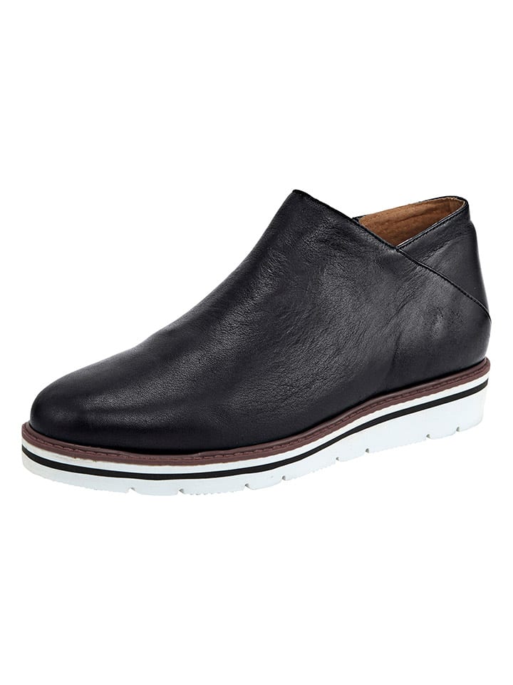 Heine Leder-Ankle-Boots in Schwarz günstig kaufen