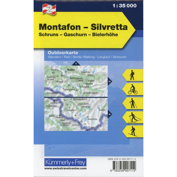 KuF Österreich Outdoorkarte 02 Montafon - Silvretta 1 : 35 000 - Wanderkarte