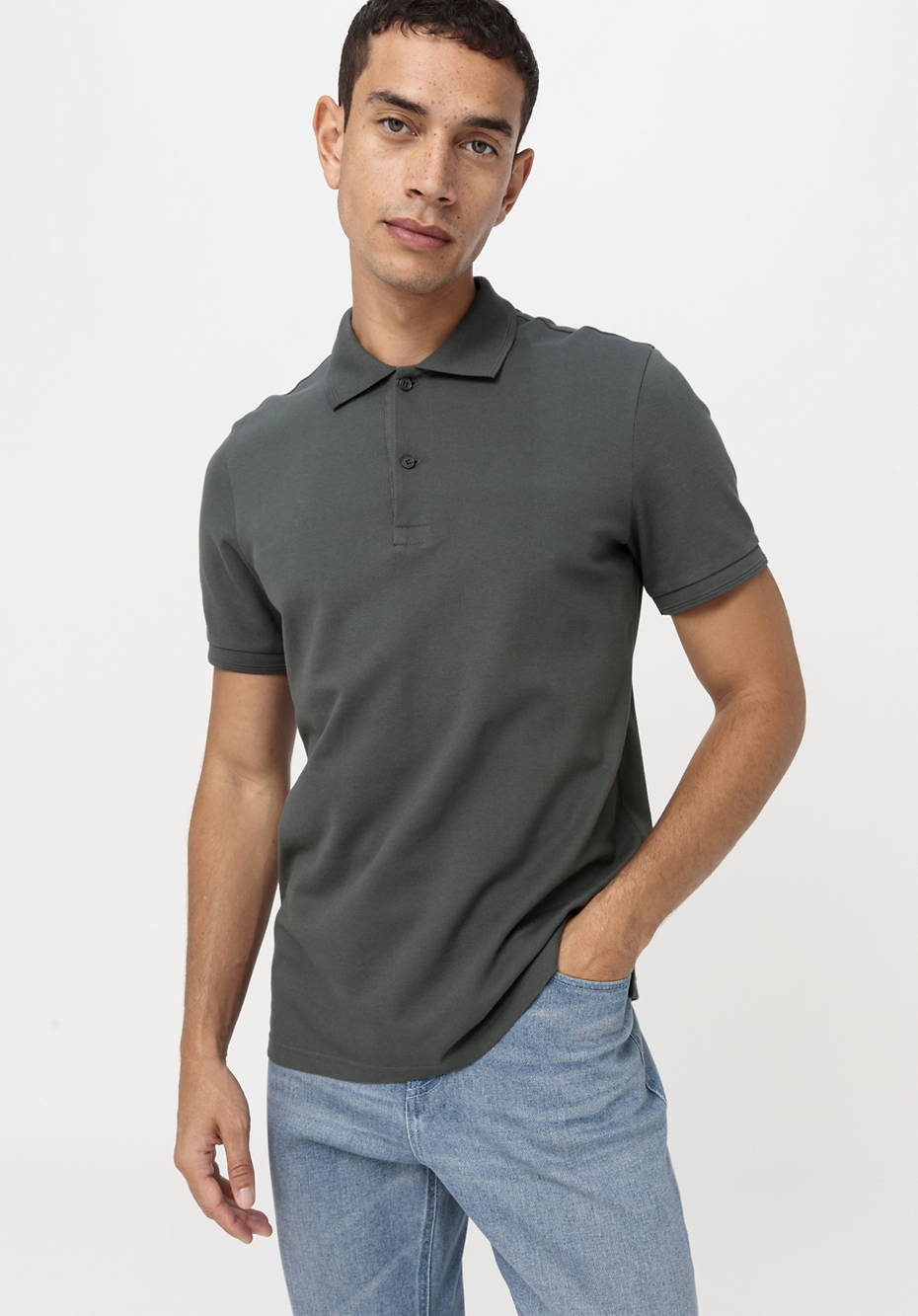 Poloshirt Zwirnjersey aus reiner Bio-Baumwolle