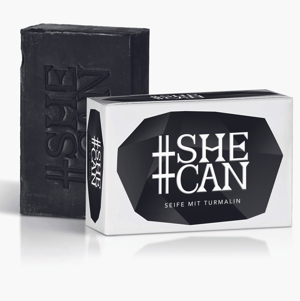 SHE CAN - schwarze Seife mit Turmalin