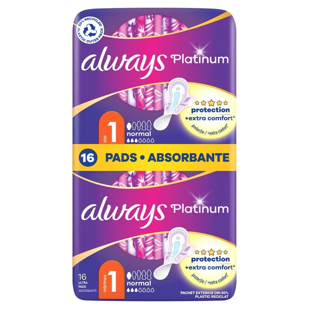 Always Platinum Ultra Normal Plus higijenski ulošci, 16 kom.