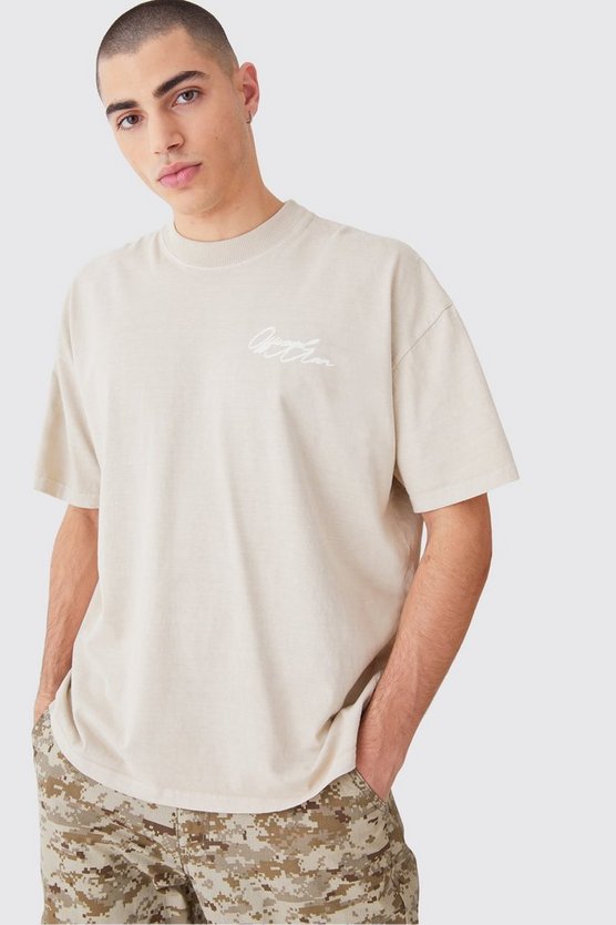 Oversize T-Shirt mit Man-Print