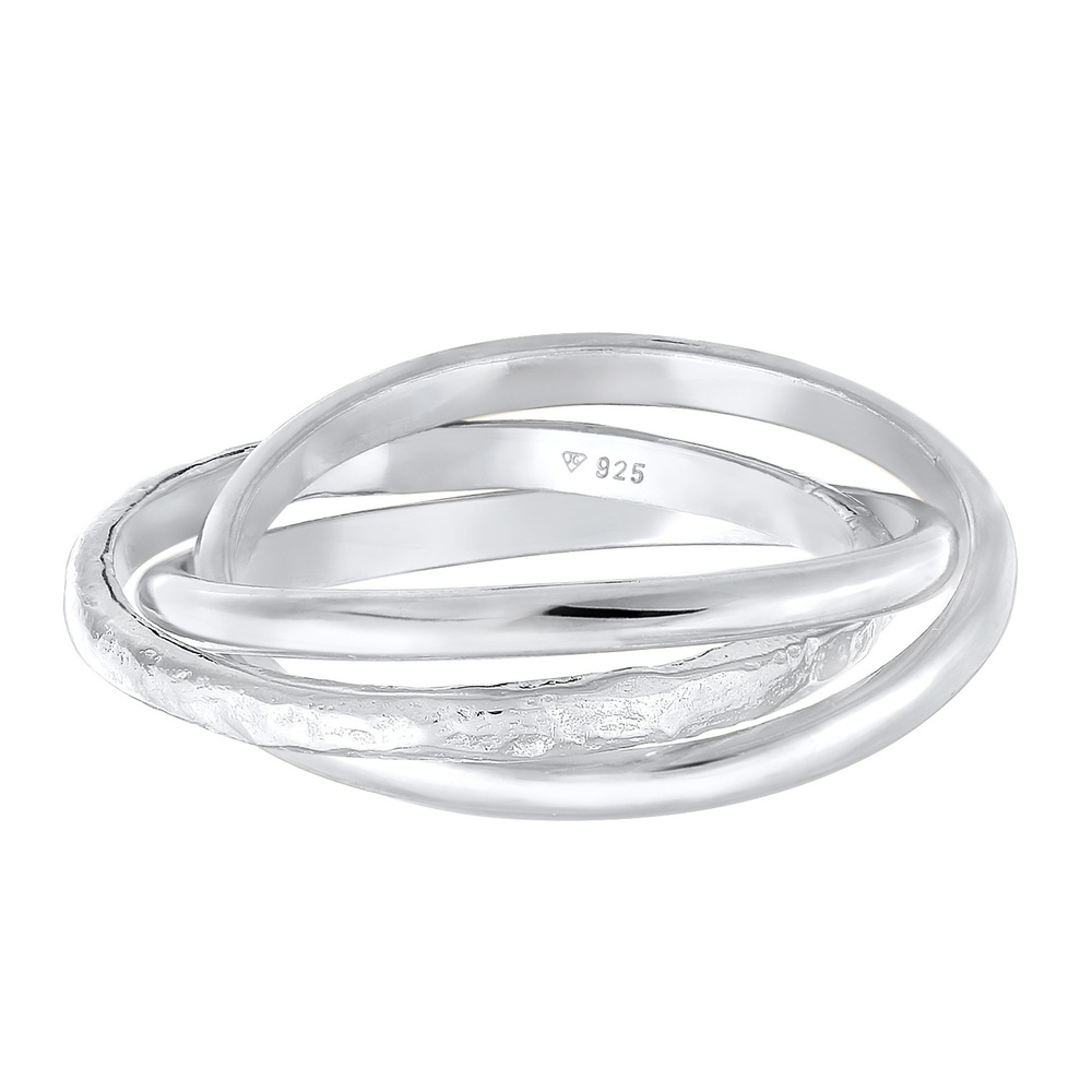 Elli Elli Bague Bague enveloppante pour femmes Trinity Basic Classic en argent sterlin Bague