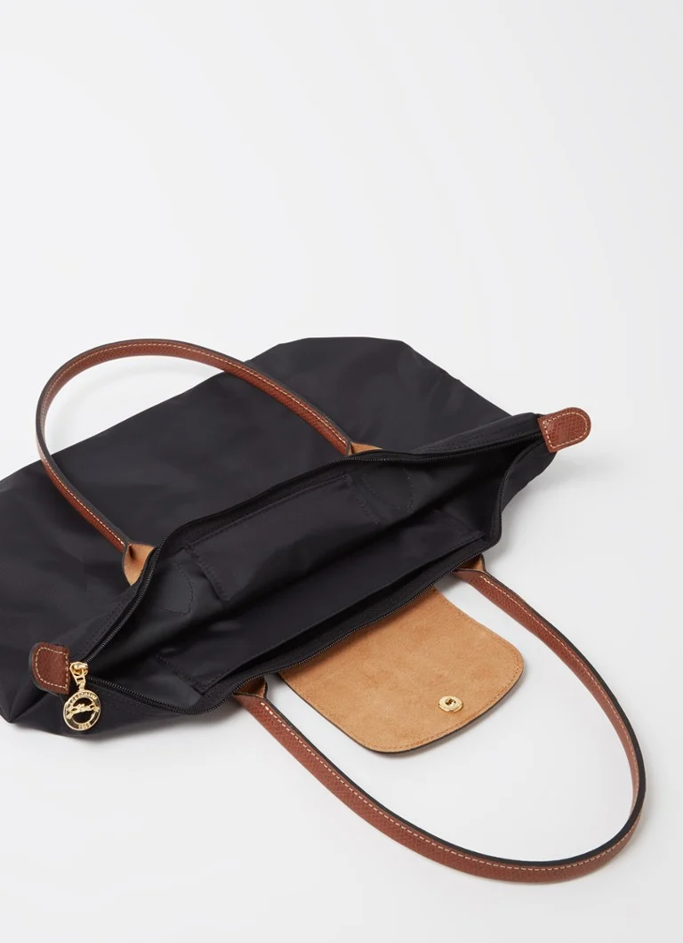Longchamp Le Pliage olkalaukku M nahkayksityiskohdilla