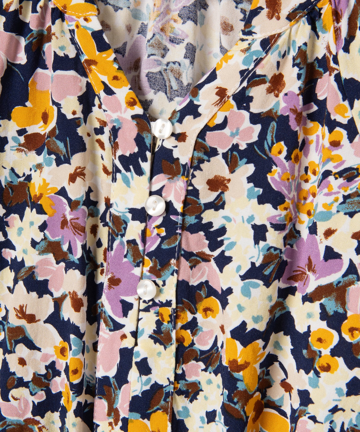 Chemise à manches longues à motifs fleuris fille multicolore | GEMO