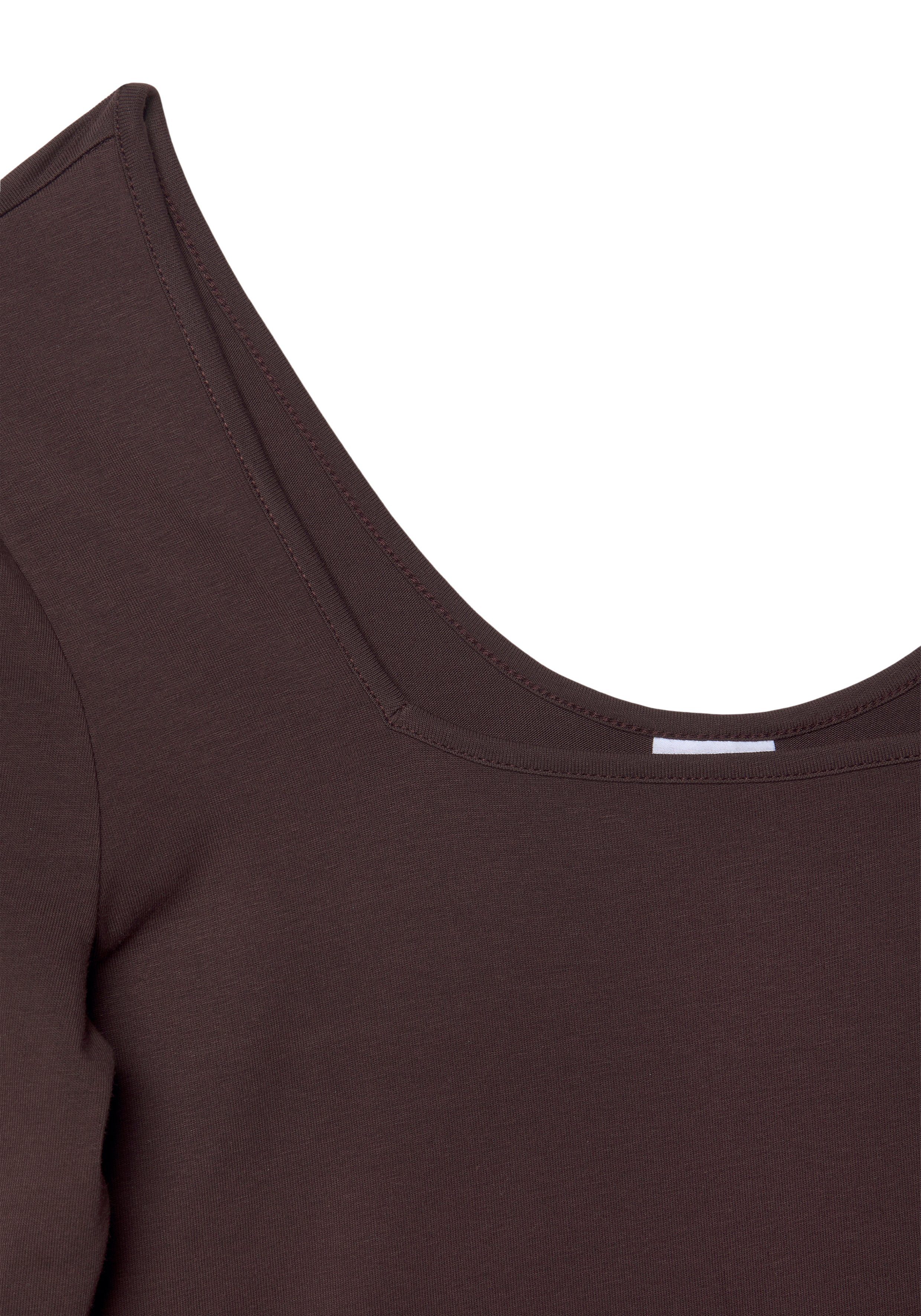 LASCANA Langarmshirt mit modischem Karree-Ausschnitt