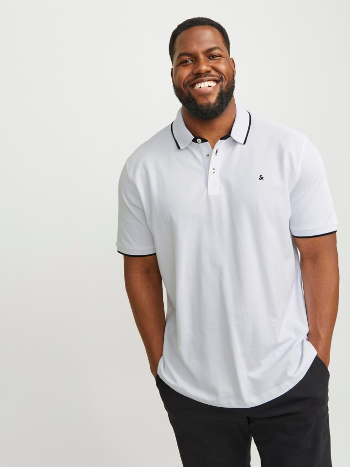 JACK & JONES PLUS Poloshirt in White günstig kaufen
