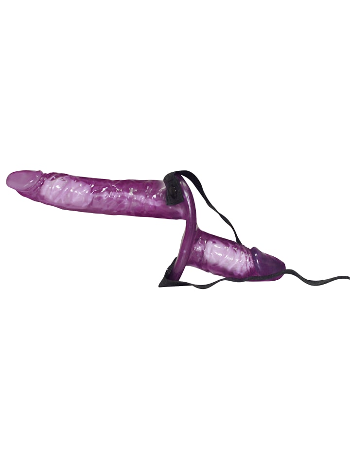 You2Toys Strap-On Vibrating Strap on Duo in lila günstig kaufen 18 cm