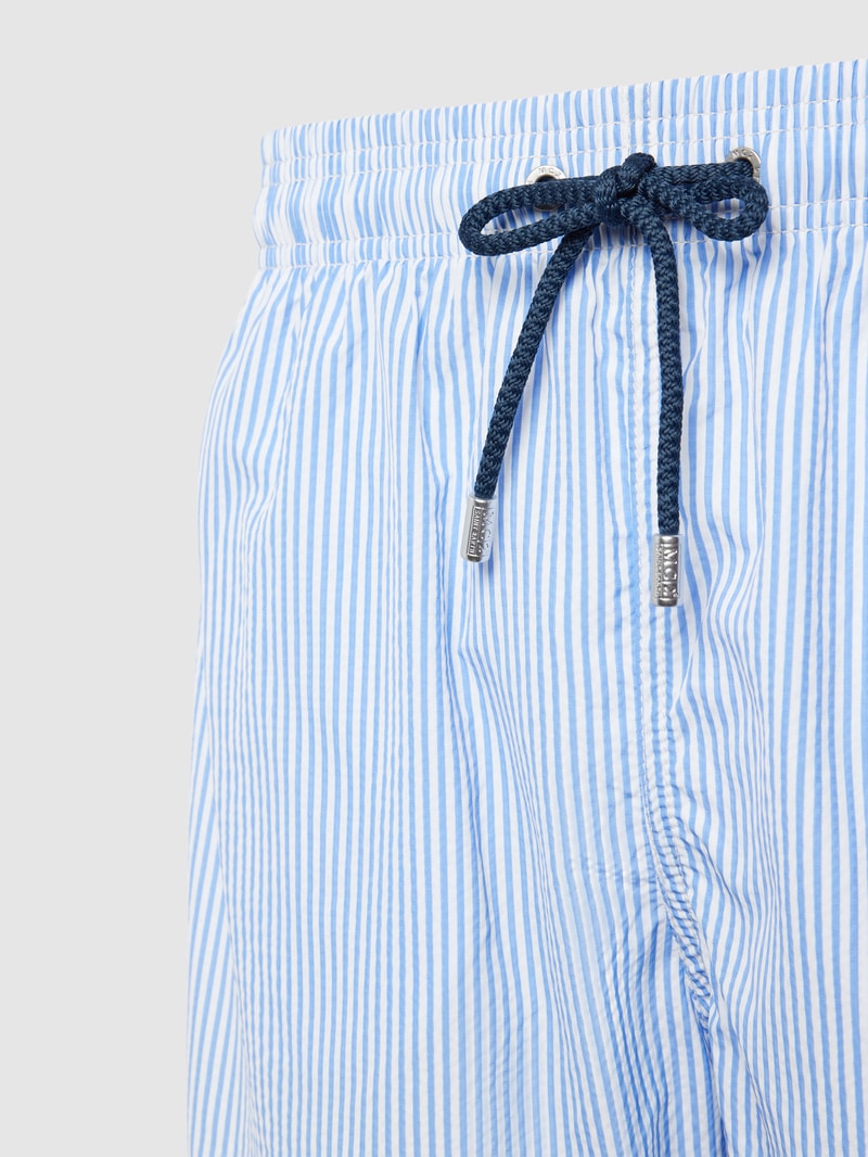 Badehose mit Allover-Muster Modell 'GUSTAVIA' in hellblau
