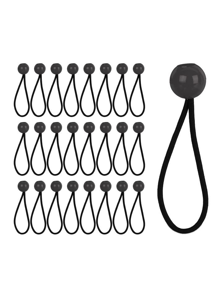 relaxdays 25 x Spanngummis in Schwarz - 22 cm günstig kaufen onesize