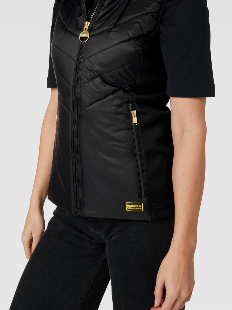 Weste mit Label-Details Modell 'Lando' in schwarz