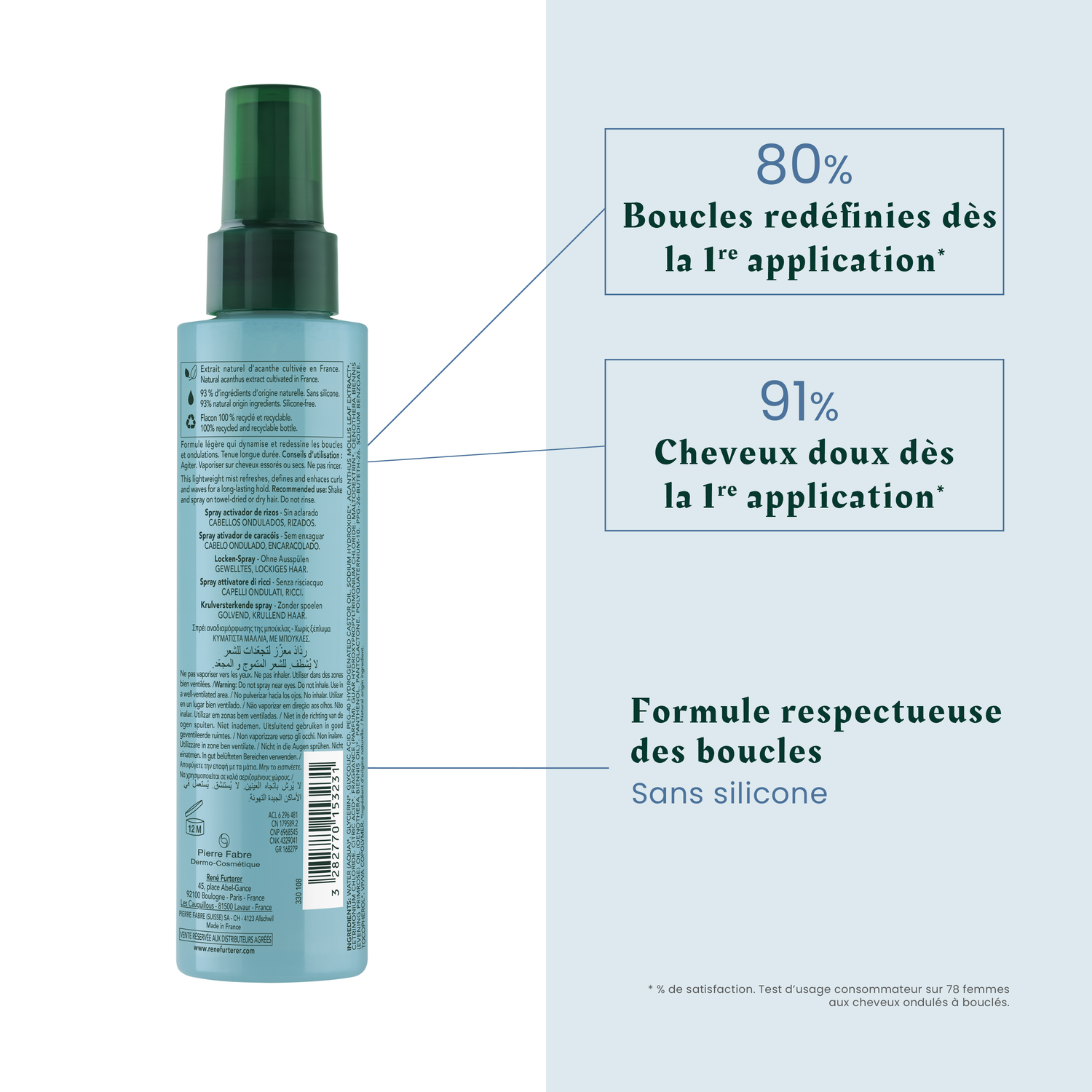 René Furterer Spray activateur de boucles Sublime Curl - Cheveux bouclés - 150 ml