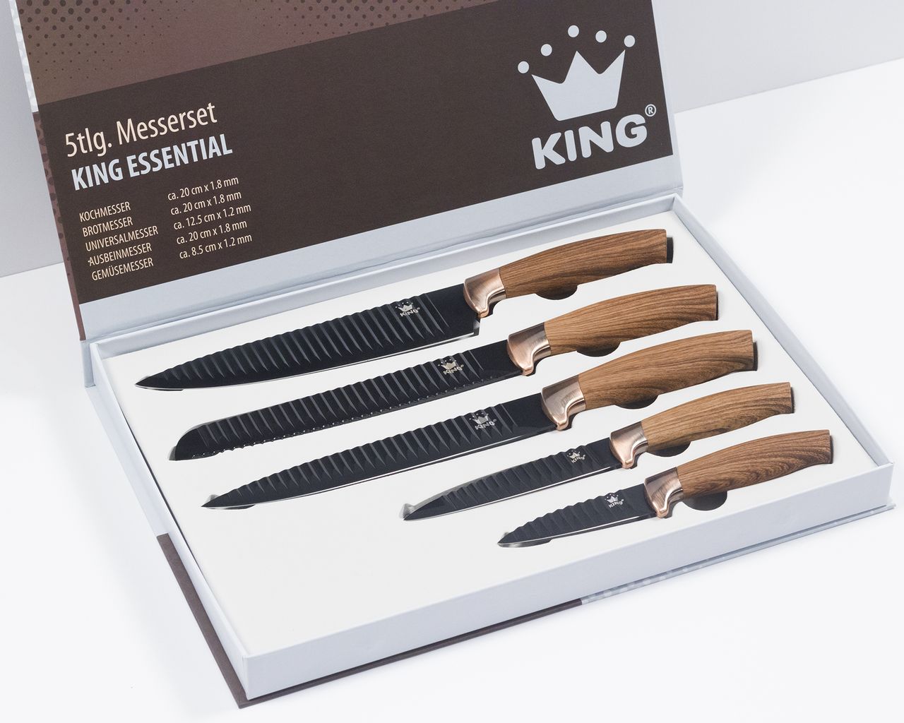 KING 5tlg. Messerset ESSENTIAL im ETUI