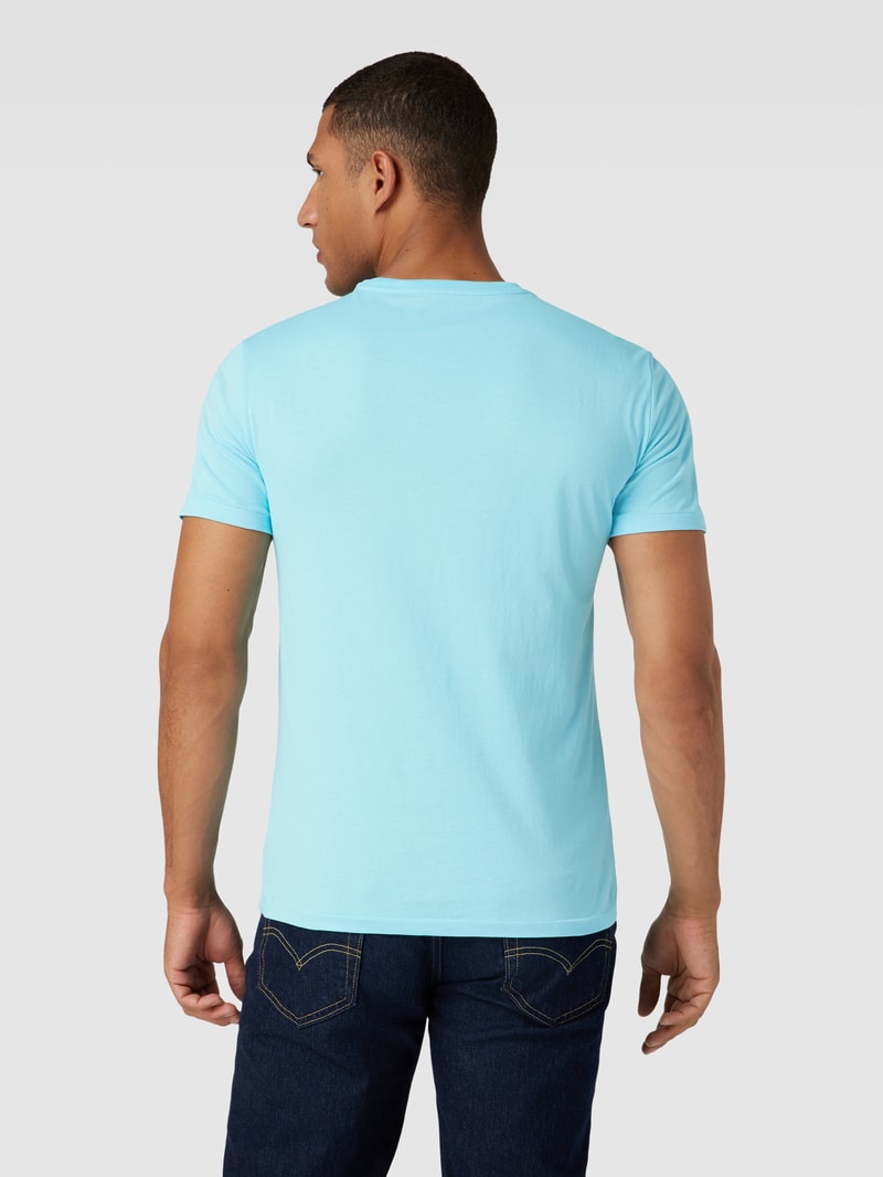 T-Shirt mit Logo-Stitching in aqua blau