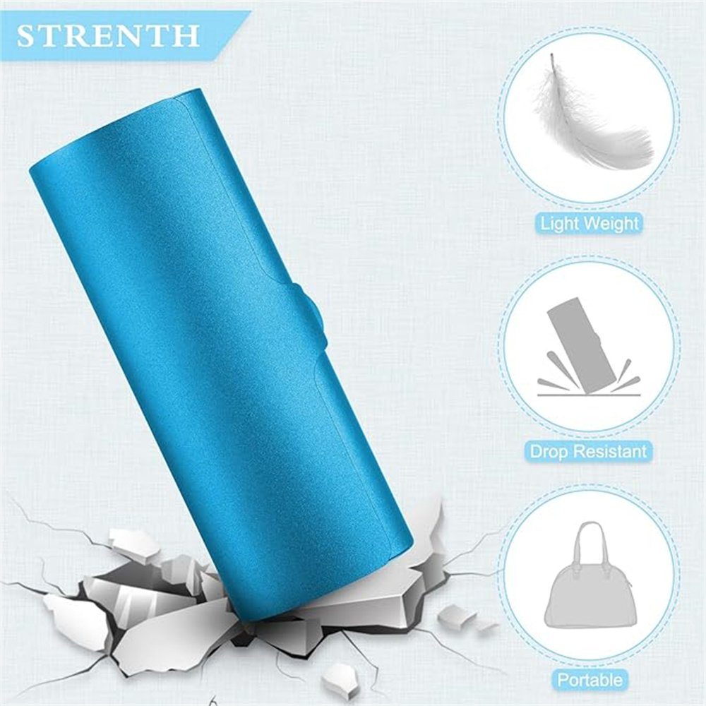 Runxizhou Brillenetui Brillenetui hardcase Aluminium, Metall Lesebrillenetui Blau