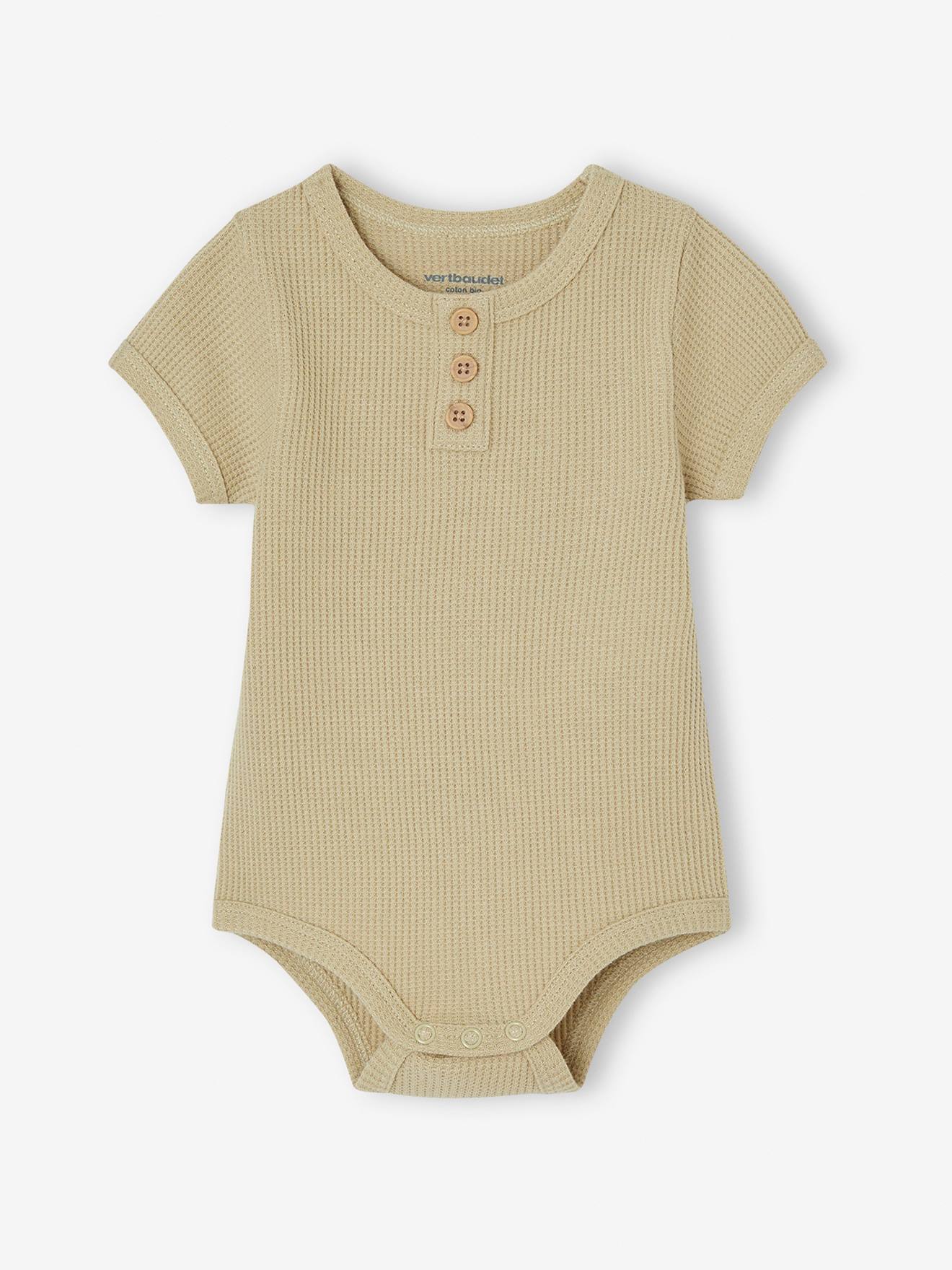 Vertbaudet 2er-Pack Baby Bodys Bio-Baumwolle Oeko-Tex - olivgrün