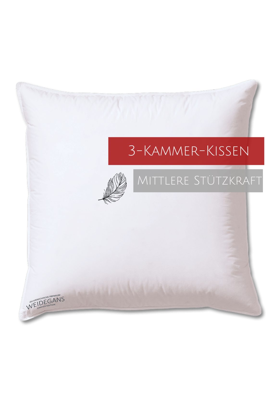 3-Kammer-Kopfkissen Weidegans Trio Kissen - Stützkraft 