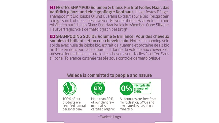 Weleda Festes Shampoo Volumen & Glanz 50 g
