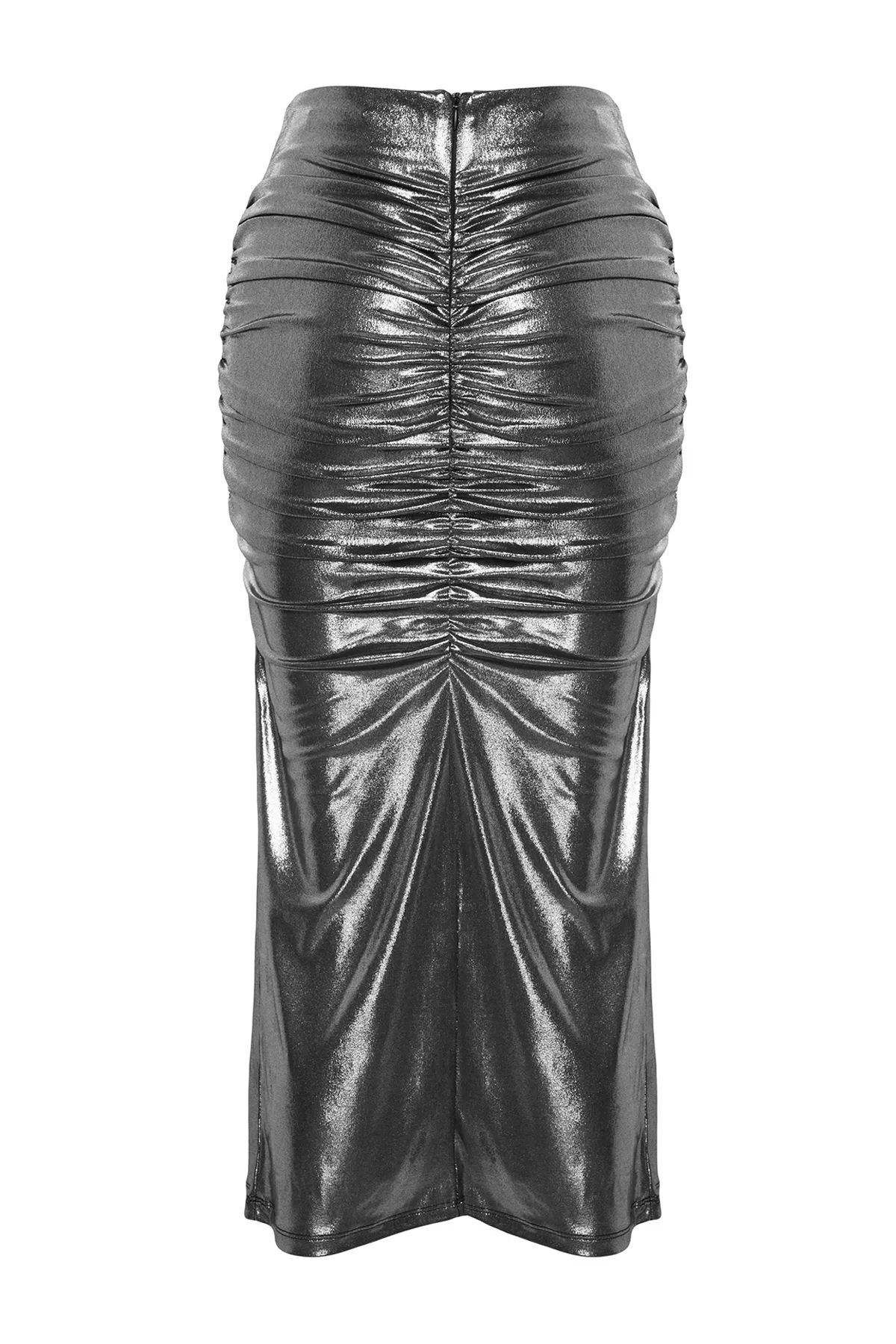 Trendyol Collection  Anthrazitfarbener Rock im Metallic-Look TPRAW24ET00019