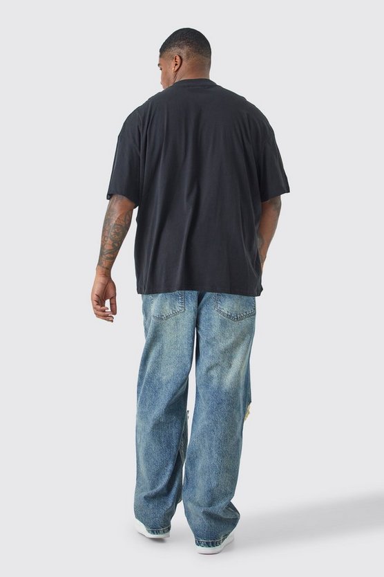 Plus lockere Jeans mit Vintage-Waschung