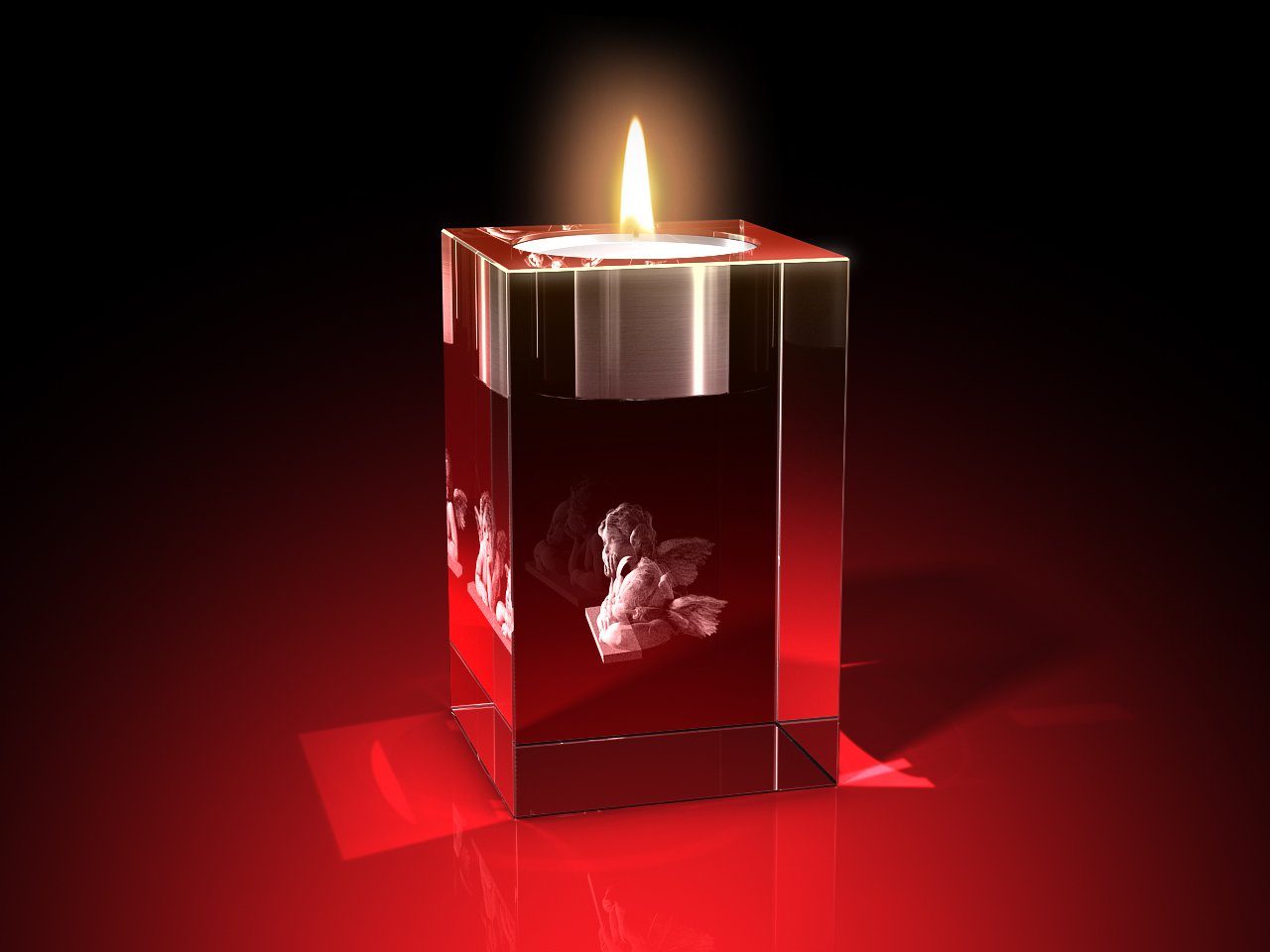 GLASFOTO.COM Teelichthalter Raffael Engel – als Geschenk für jeden Anlass 50 x 80 x 50 (1 Stück), Dekofigur Geburtstagsgeschenk