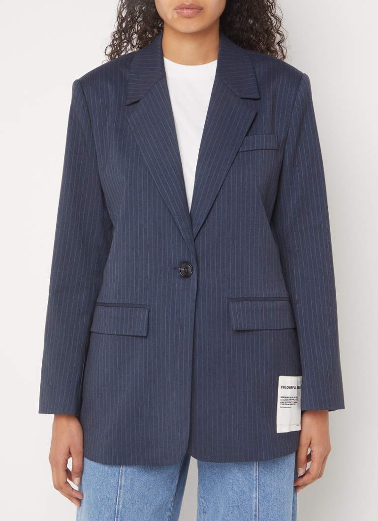 Colorful Rebel Jesra blazer with pinstripe and back print