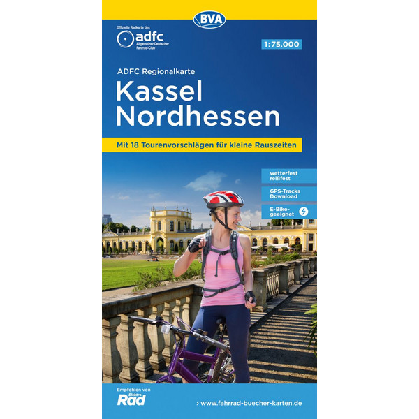 ADFC-REGIONALKARTE KASSEL NORDHESSEN, 1:75.000