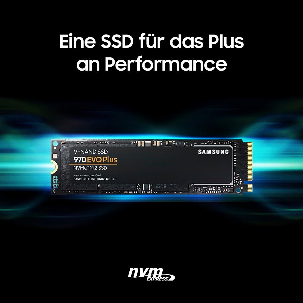 Samsung 970 EVO Plus NVMe™ M.2 1 TB interne SSD (500 GB) 3500 MB/S Lesegeschwindigkeit, 3300 MB/S Schreibgeschwindigkeit