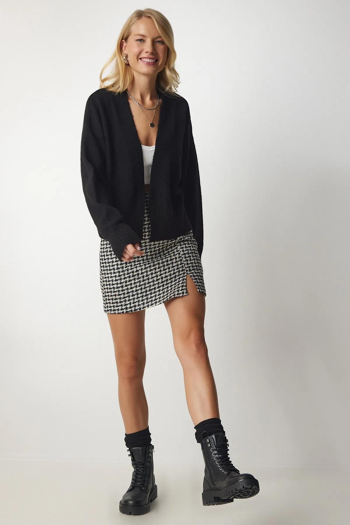 Happiness İstanbul  Strickjacke - Schwarz - Relaxed Fit