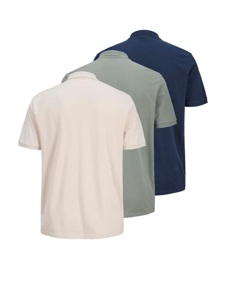 JACK & JONES PLUS Poloshirt in Moonbeam günstig kaufen 5XL