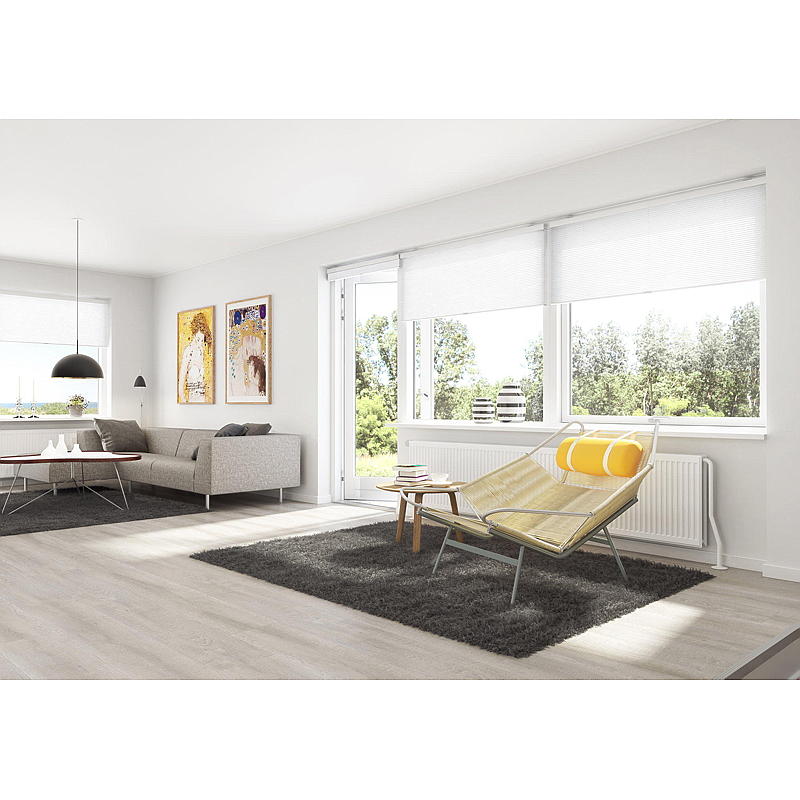 DUOTEX Plissegardin 90x210 cm trådløs hvit
