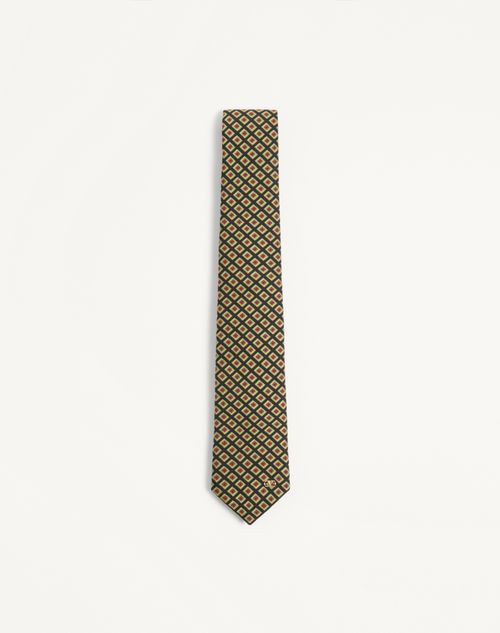 Valentie katoenen jacquard stropdas met kamermotief en kenmerkend V-logo detail.