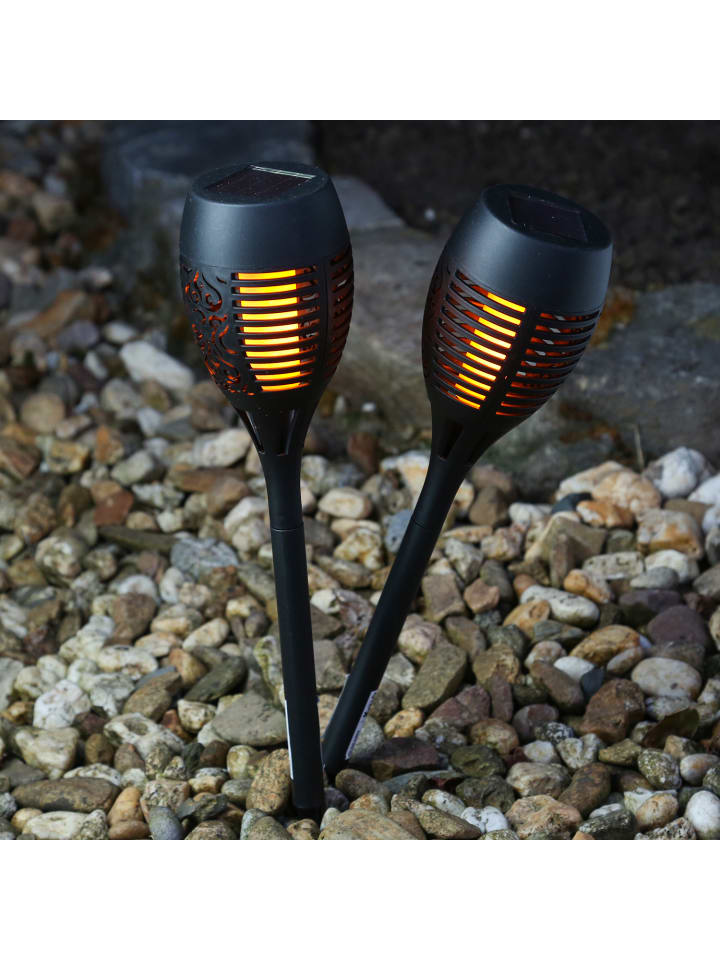 MARELIDA LED Solar Gartenfackel mit Flammeneffekt H: 40cm in schwarz günstig kaufen onesize