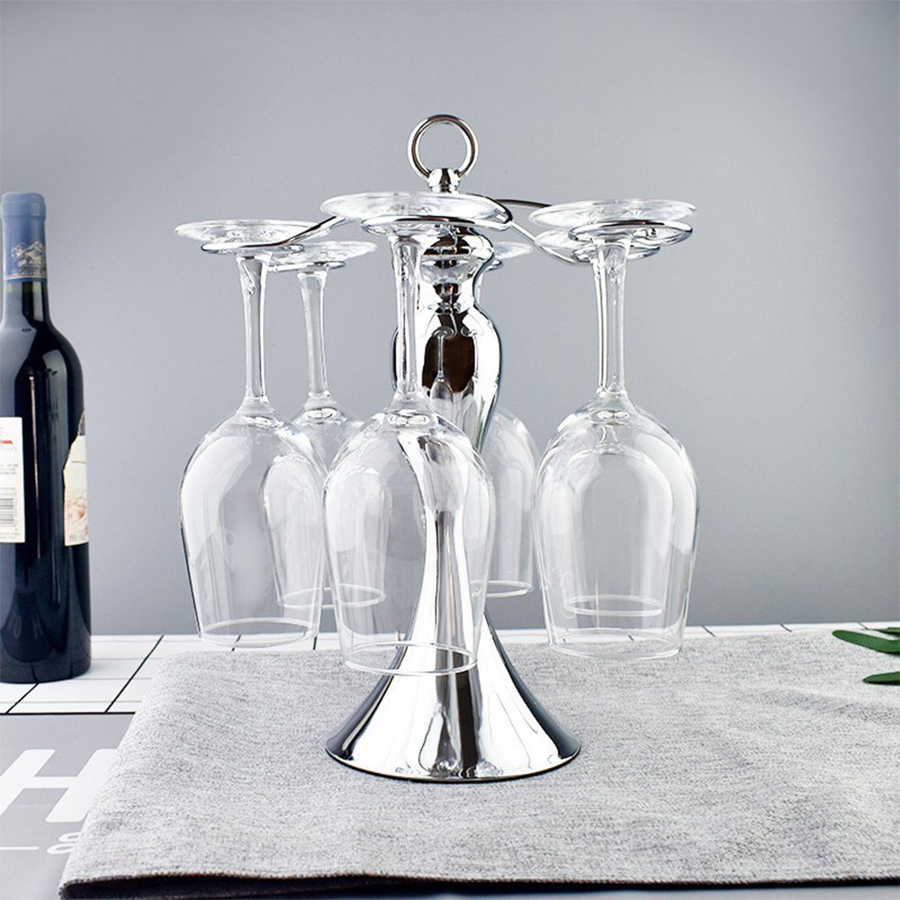 Zimtky Gläserhalter Kreativer Weinhalter für Rotweingläser - Braun/Silber