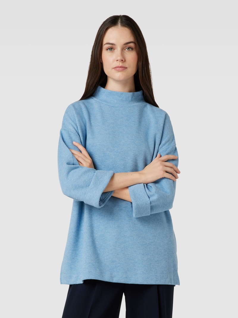Sweatshirt mit Stehkragen Modell 'Ally' in hellblau meliert