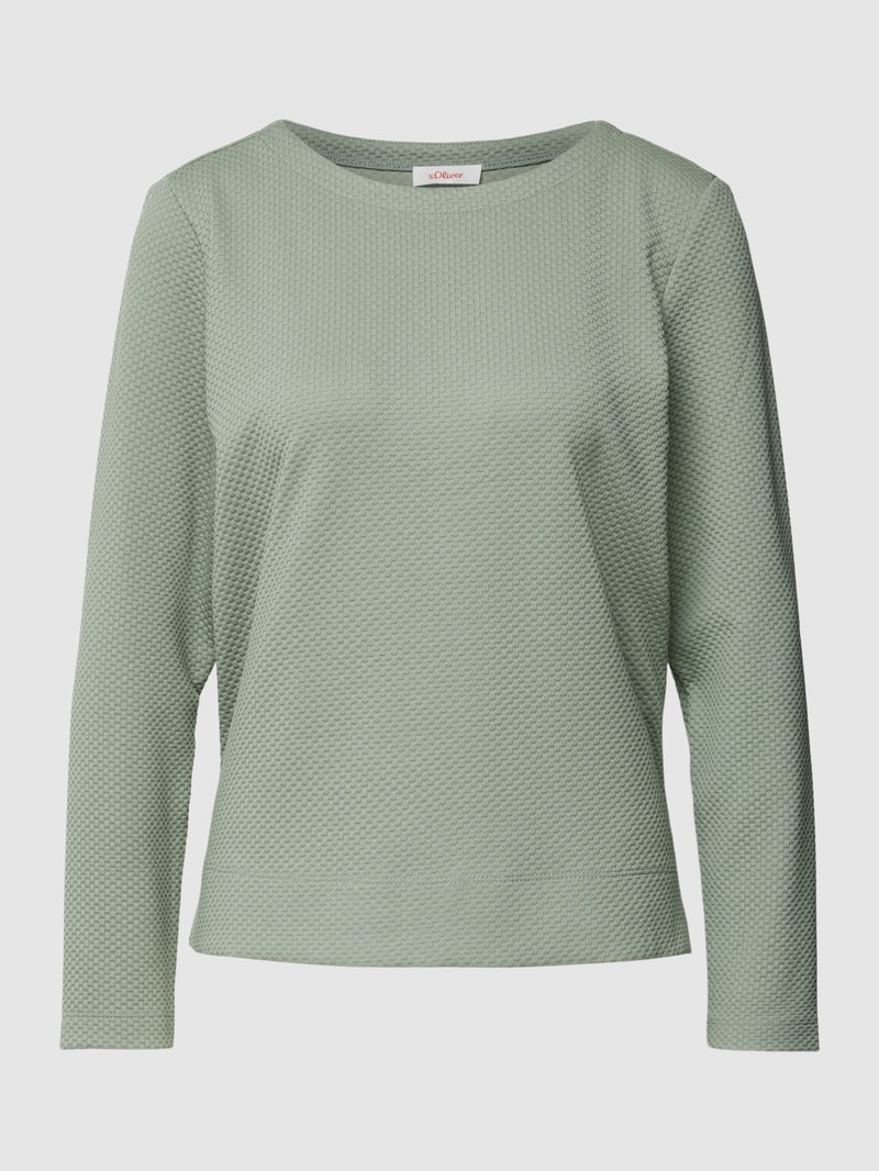 Sweatshirt mit Viskose-Anteil und fein strukturiertem Design in hellgrün