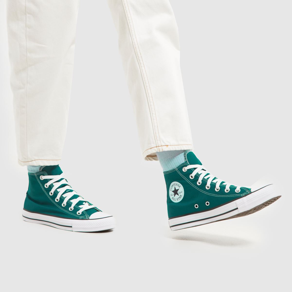 Converse – All Star – Mörkgröna höga sneakers