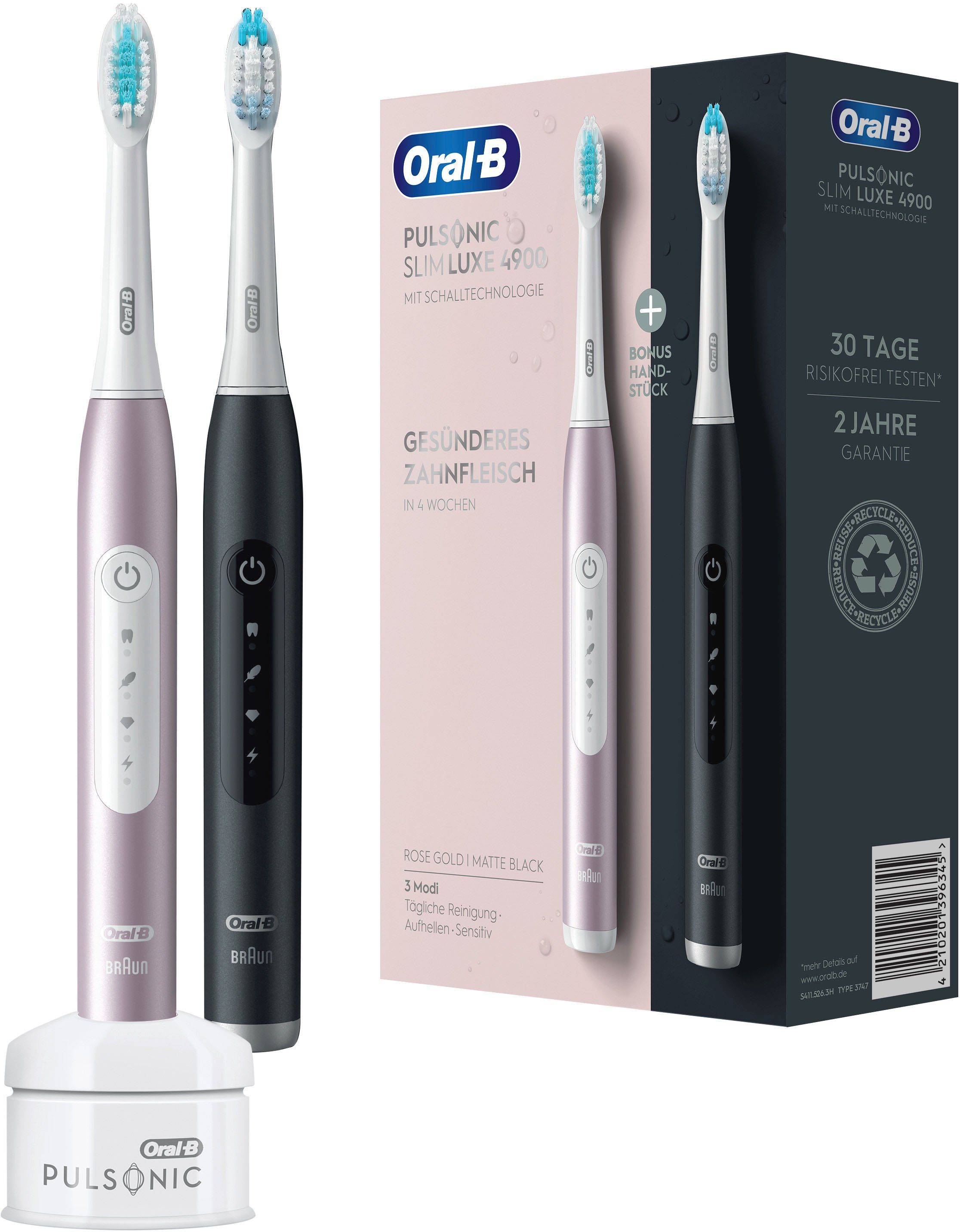Oral-B Schallzahnbürste Pulsonic Luxe 4900, Doppelpack