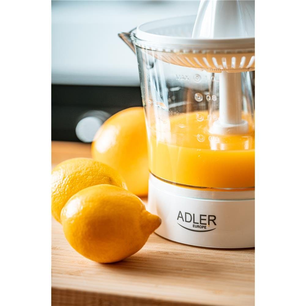 Adler Zitruspresse AD 4009, 60 W, 1L, 2 Presskegel, Saftpresse, Entsafter, Orangenpresse, weiß