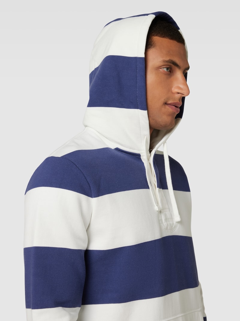 Hoodie mit Streifenmuster in marineblau