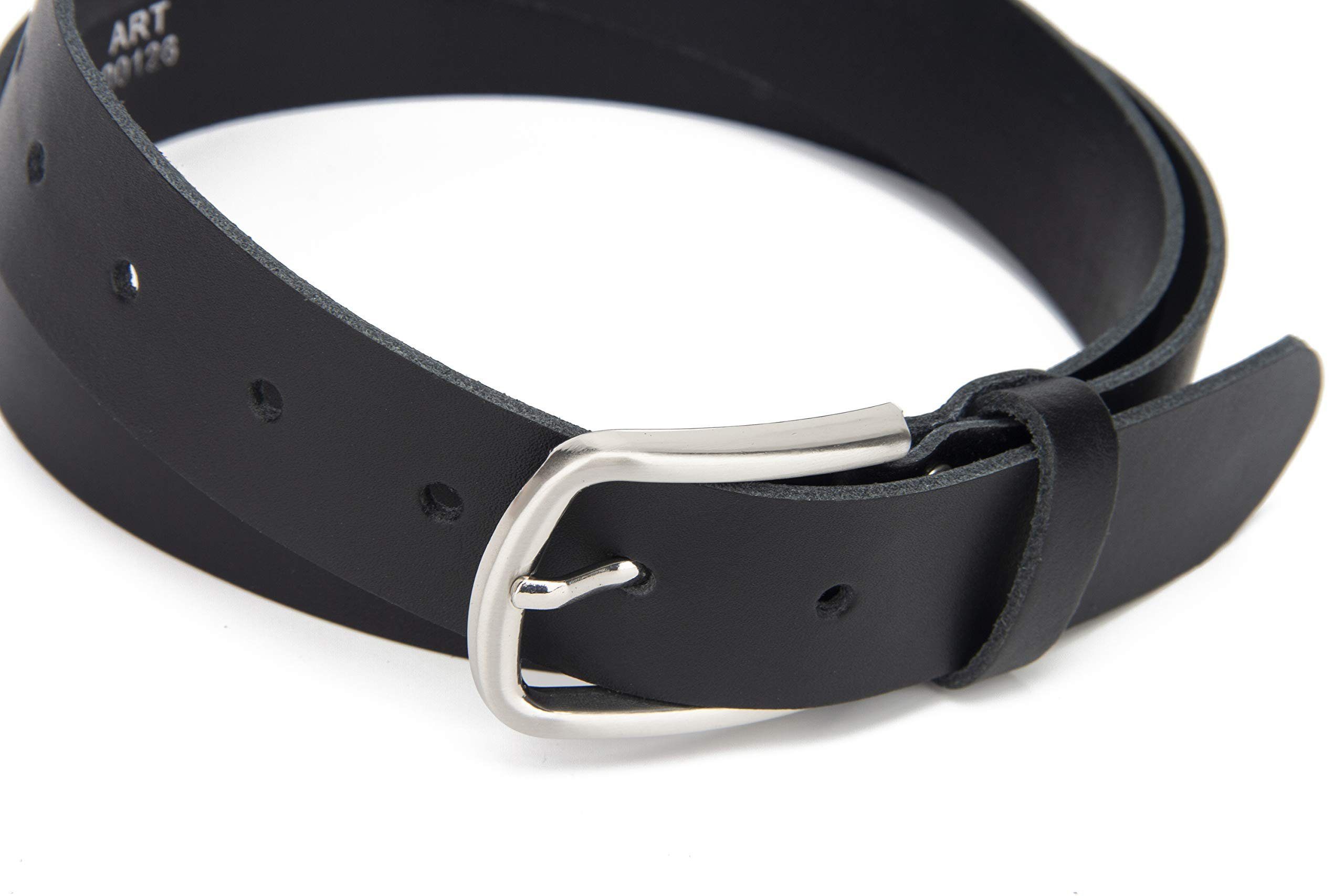 Frentree Ledergürtel aus 100% Echtleder, MADE IN GERMANY 3,5 cm breiter Gürtel aus Leder, kürzbar, Schwarz