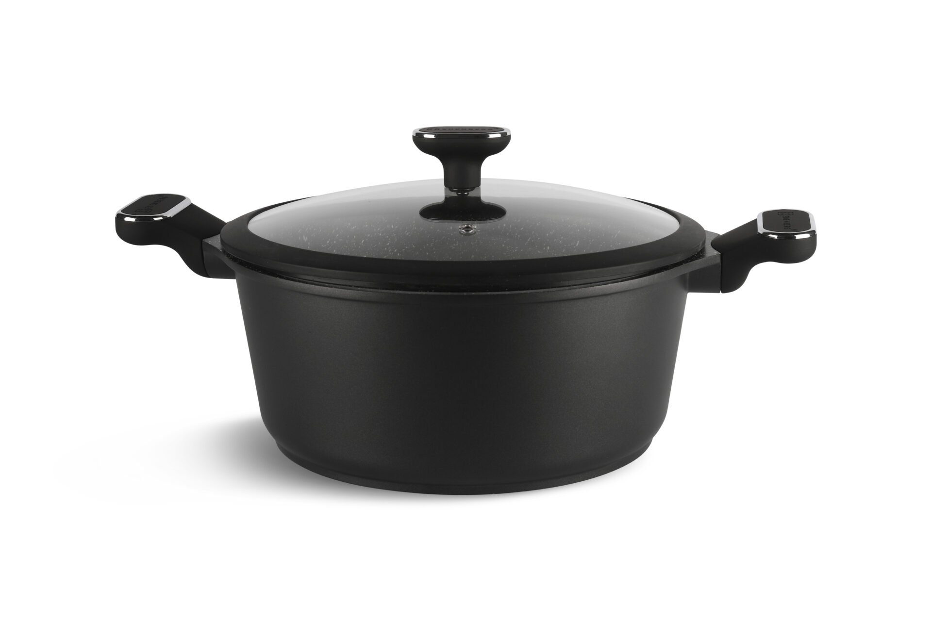 Edenberg Topf-Set 10 tlg Schwarzes Topfset, Matt, Pfanne, Kasserollen, Glasdeckel, Aluminium, Keramik (10 tlg, 10-tlg., Zeitloses Design des Topfsets. Eine ideale Geschenkidee)