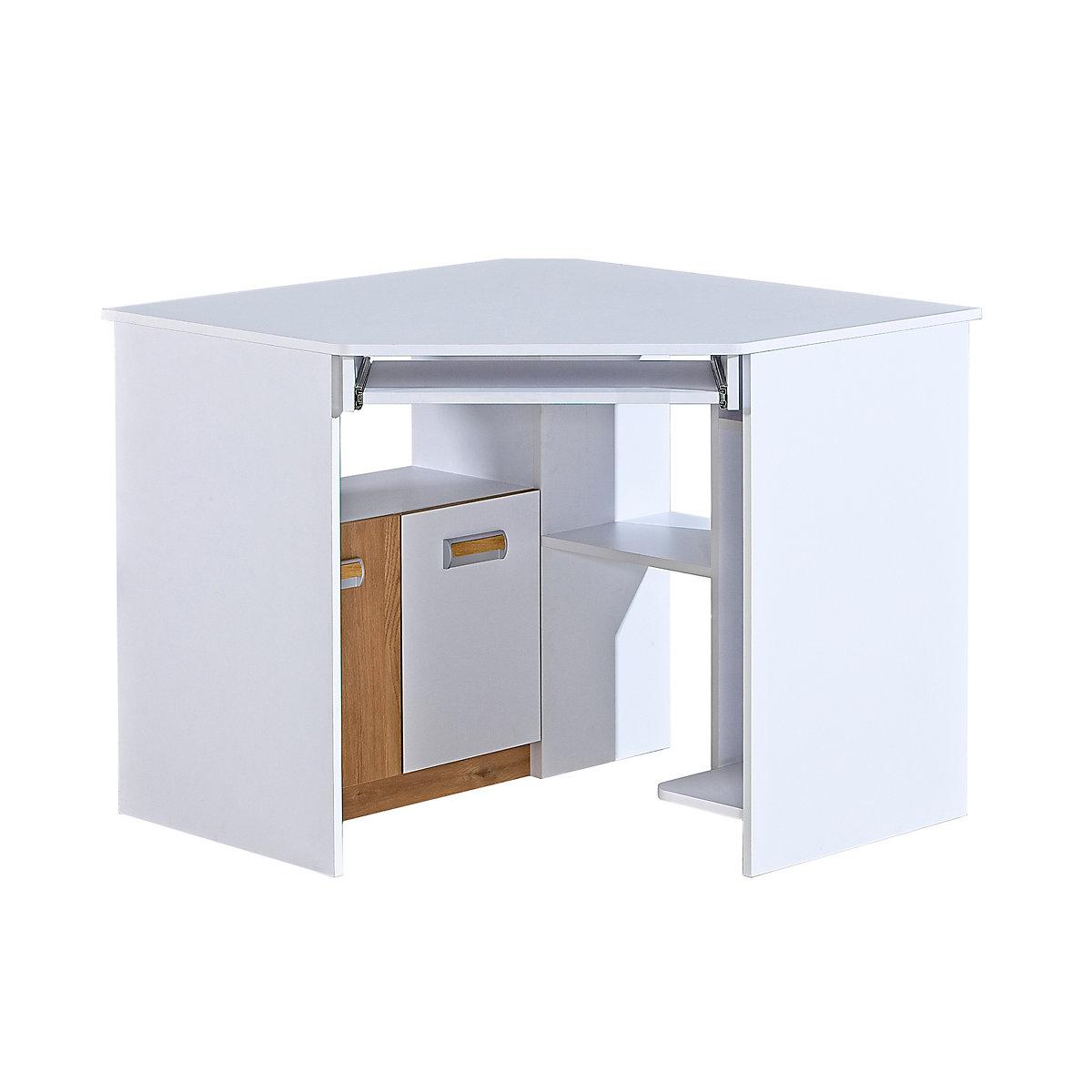 Jugendzimmer Set Lorento 6 teilig Komplett Set in Eiche und Weiß