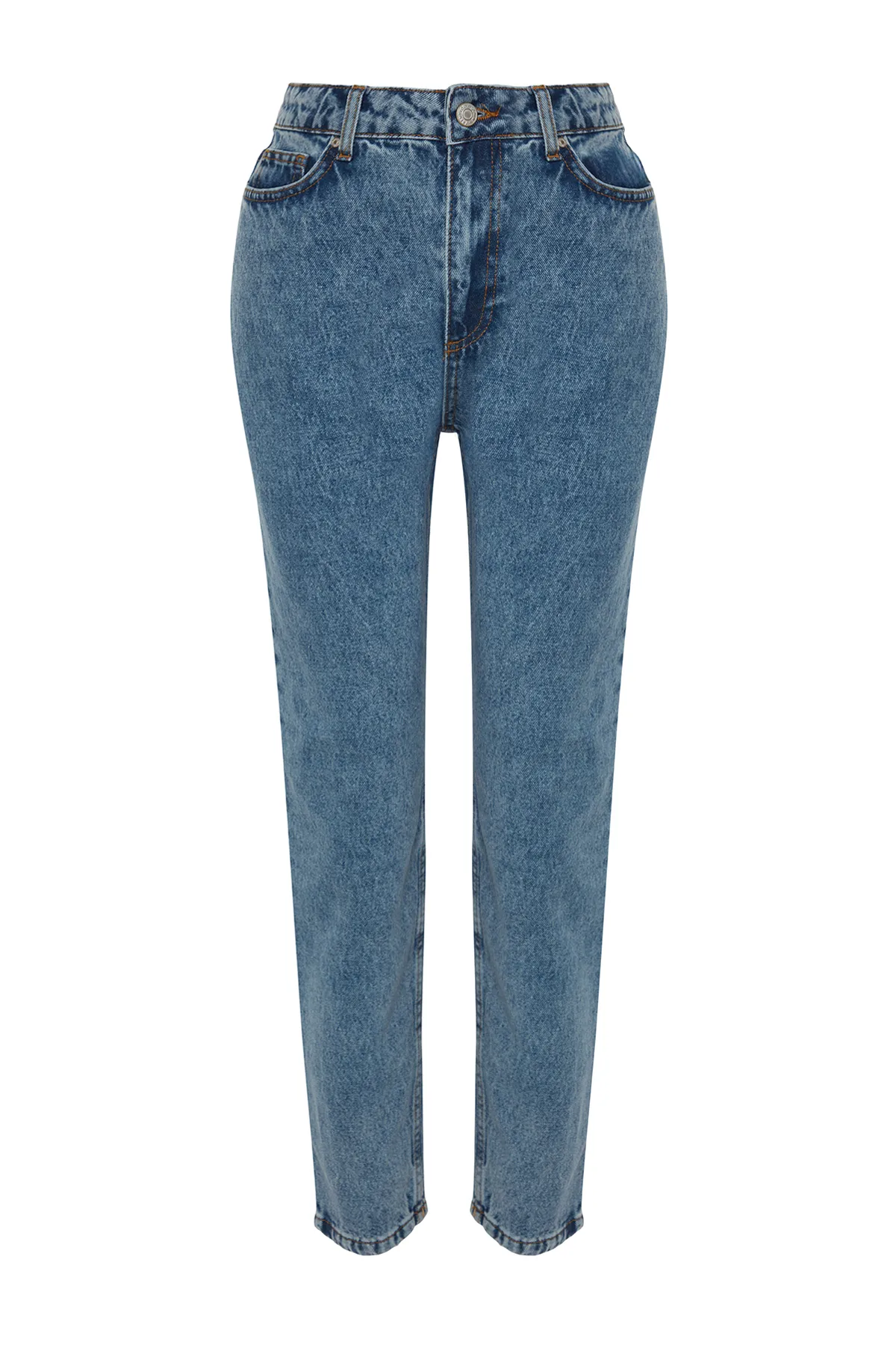 Trendyol Collection  Blaue Mom-Jeans mit hoher Taille TWOAW24JE00034