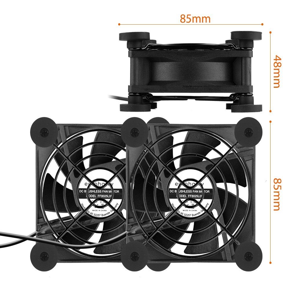 euroharry Mini USB-Ventilator 2IN1 USB leise PC Ventilator usb lüfter pc lüfter PC 80MM