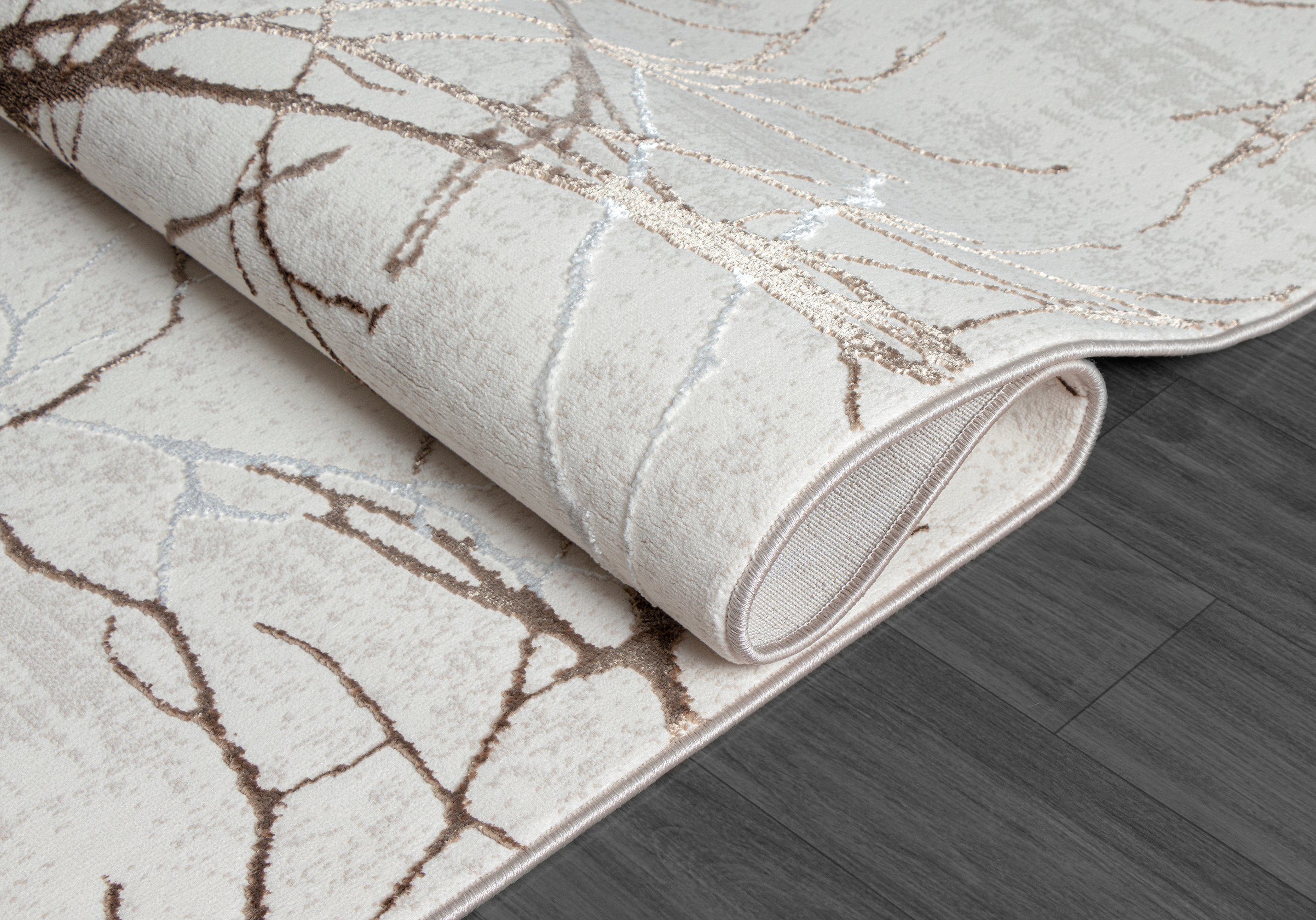 Teppich Mila moderner Teppich, elegant glänzender Kurzflor, the carpet, Rechteck, Höhe: 8 mm, Wohnzimmer, Schlafzimmer, Modern, Glanzeffekt