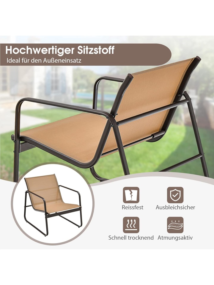 COSTWAY 3-tlg. Gartenmöbel Set in Braun günstig kaufen onesize