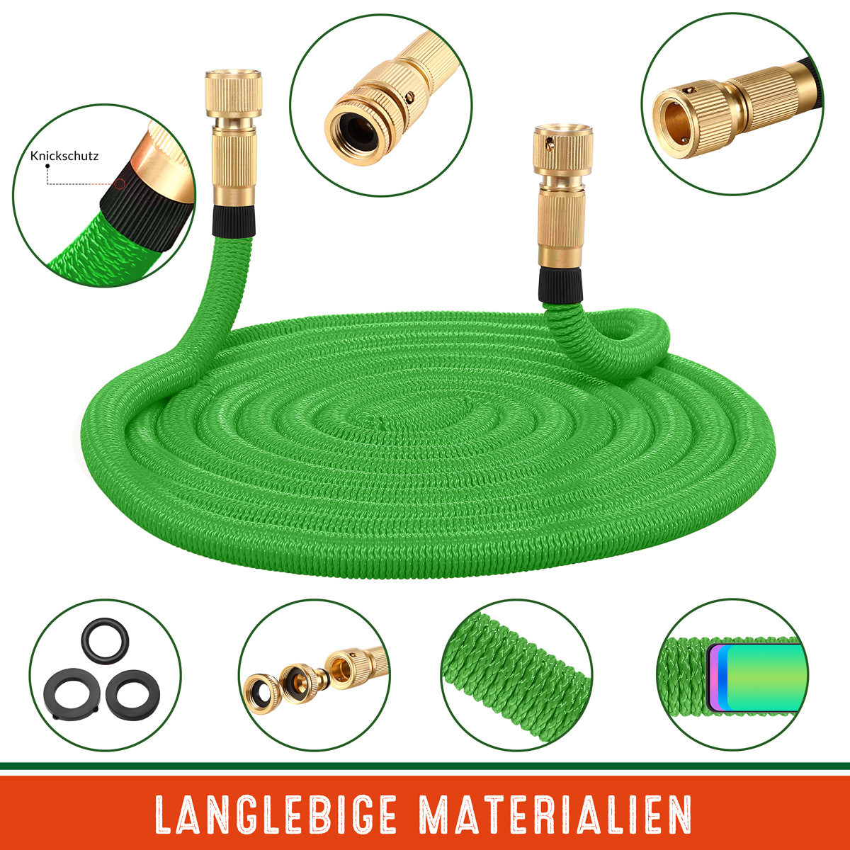 Casaria Gardebruk® Gartenschlauch Grün 30m flexibel