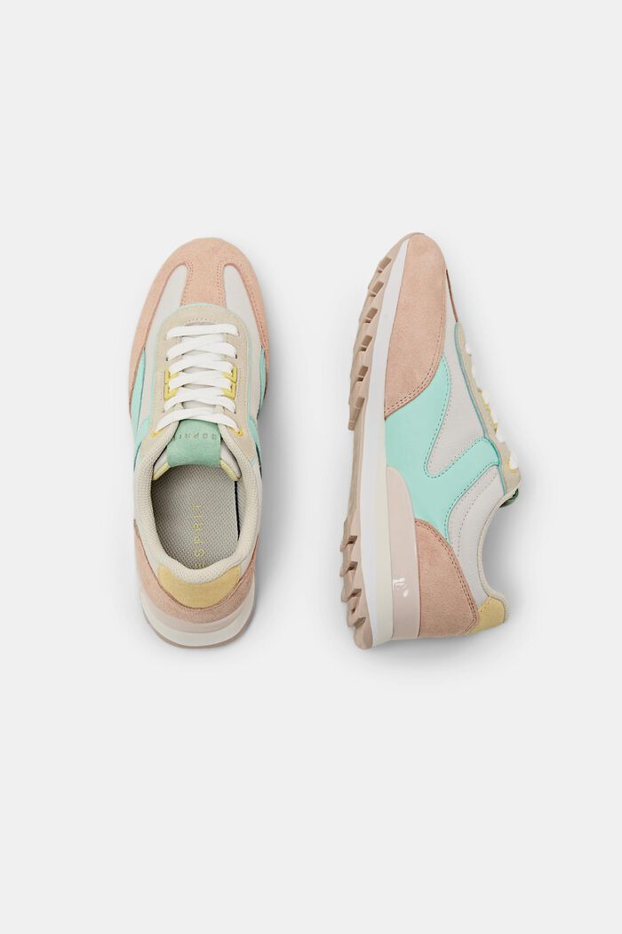 Mehrfarbige Sneaker mit echtem Leder