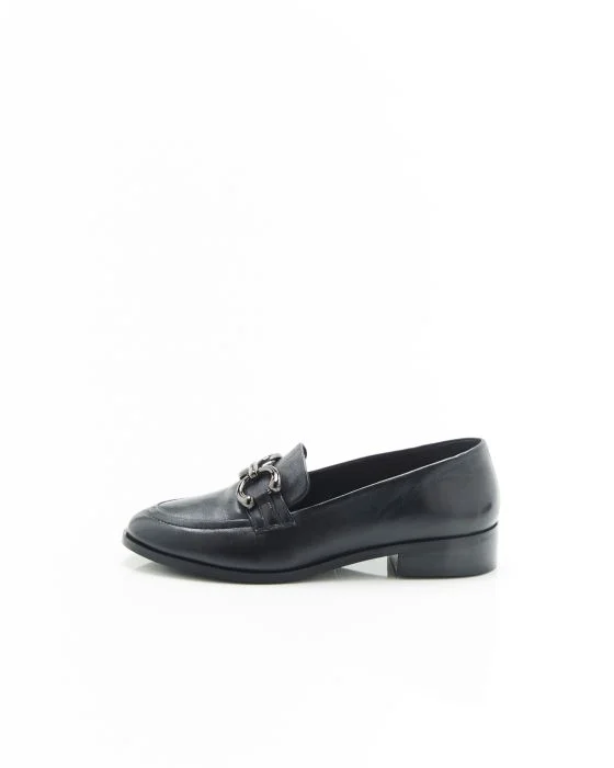Mocassins avec chaînette coloris argenté